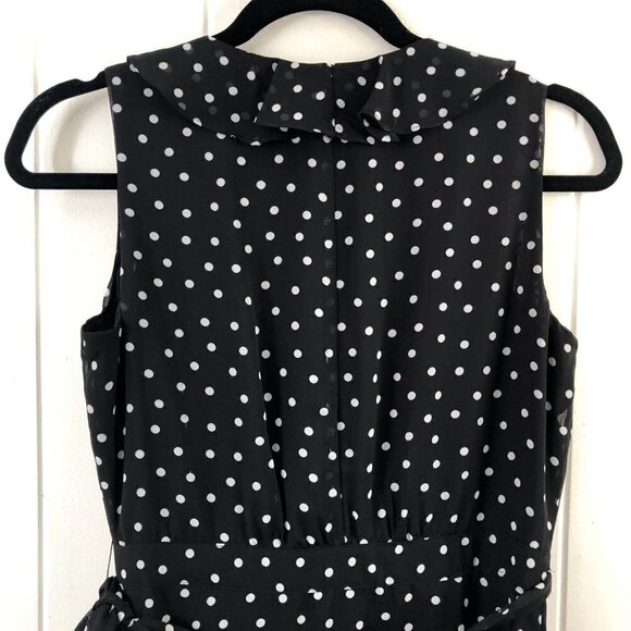 Bar III Black Polka Dot Wrap Dress with Modesty Hook & Eye Closure - Picture 6 of 13